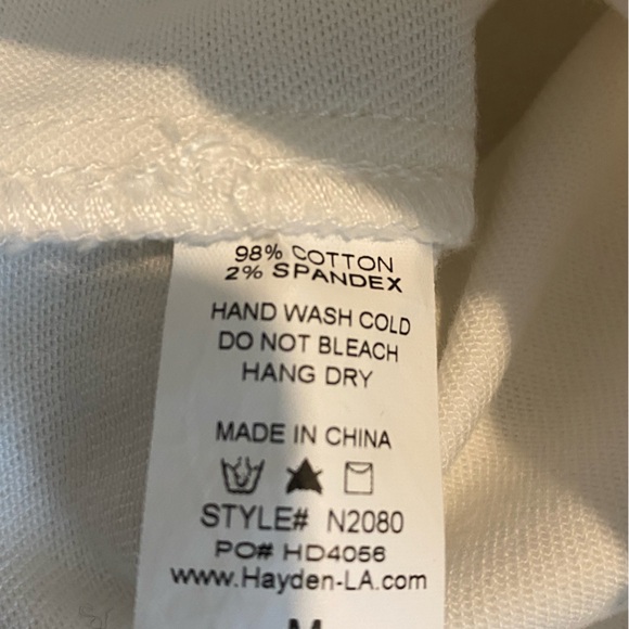 NWT lace up white denim skirt by Hayden  fringe skirt | festival wear Size M - Picture 8 of 9